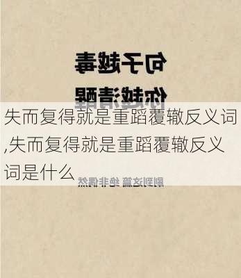 失而复得就是重蹈覆辙反义词,失而复得就是重蹈覆辙反义词是什么