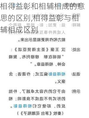 相得益彰和相辅相成的意思的区别,相得益彰与相辅相成区别