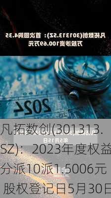 凡拓数创(301313.SZ)：2023年度权益分派10派1.5006元 股权登记日5月30日