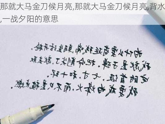 那就大马金刀候月亮,那就大马金刀候月亮,背水,一战夕阳的意思