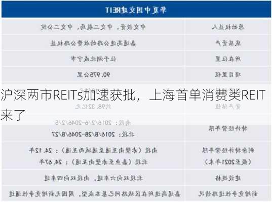 沪深两市REITs加速获批，上海首单消费类REIT来了