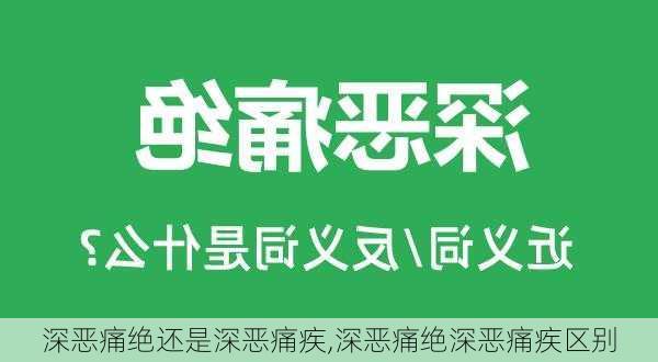 深恶痛绝还是深恶痛疾,深恶痛绝深恶痛疾区别