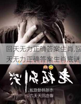 回天无力正确答案生肖,回天无力正确答案生肖底谜