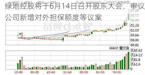 绿地控股将于6月14日召开股东大会，审议公司新增对外担保额度等议案