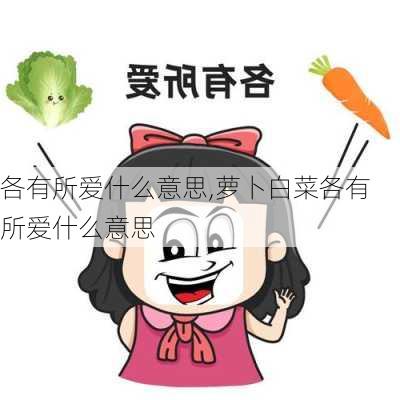 各有所爱什么意思,萝卜白菜各有所爱什么意思