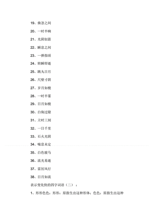 变化快的四字成语,表示变化快的四字成语