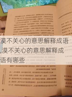 漠不关心的意思解释成语,漠不关心的意思解释成语有哪些