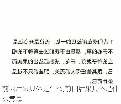 前因后果具体是什么,前因后果具体是什么意思