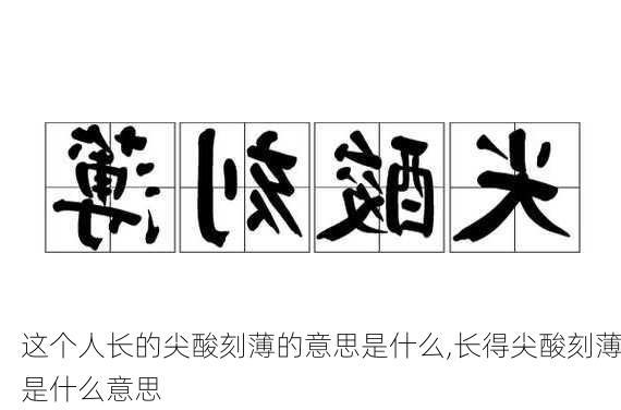 这个人长的尖酸刻薄的意思是什么,长得尖酸刻薄是什么意思