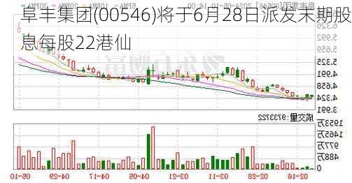 阜丰集团(00546)将于6月28日派发末期股息每股22港仙