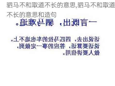 驷马不和取道不长的意思,驷马不和取道不长的意思和造句