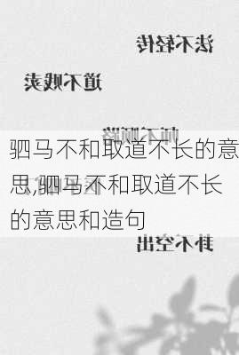 驷马不和取道不长的意思,驷马不和取道不长的意思和造句