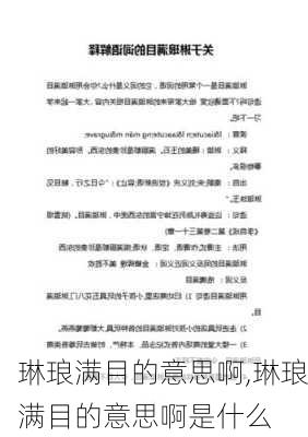 琳琅满目的意思啊,琳琅满目的意思啊是什么