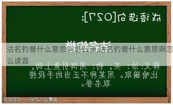 沽名钓誉什么意思啊怎么读,沽名钓誉什么意思啊怎么读音