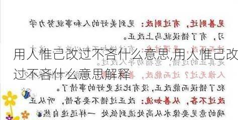 用人惟己改过不吝什么意思,用人惟己改过不吝什么意思解释