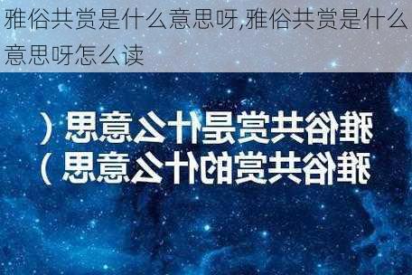 雅俗共赏是什么意思呀,雅俗共赏是什么意思呀怎么读