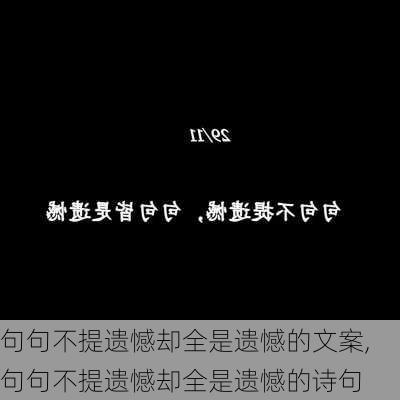 句句不提遗憾却全是遗憾的文案,句句不提遗憾却全是遗憾的诗句