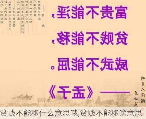 贫贱不能移什么意思哦,贫贱不能移啥意思