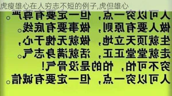 虎瘦雄心在人穷志不短的例子,虎但雄心