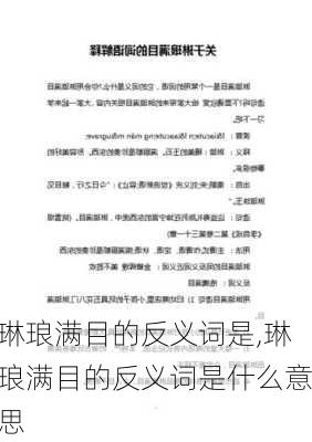 琳琅满目的反义词是,琳琅满目的反义词是什么意思