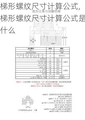 梯形螺纹尺寸计算公式,梯形螺纹尺寸计算公式是什么