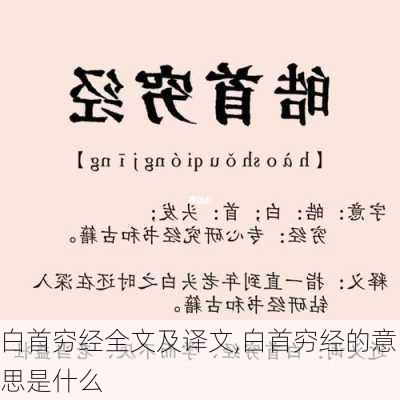 白首穷经全文及译文,白首穷经的意思是什么