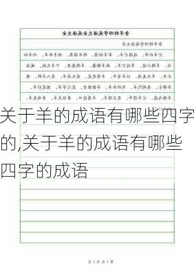 关于羊的成语有哪些四字的,关于羊的成语有哪些四字的成语