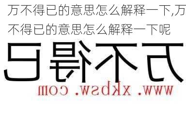 万不得已的意思怎么解释一下,万不得已的意思怎么解释一下呢