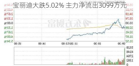 宝丽迪大跌5.02% 主力净流出3099万元