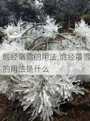 饱经霜雪的用法,饱经霜雪的用法是什么