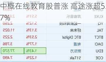 中概在线教育股普涨 高途涨超5.7%