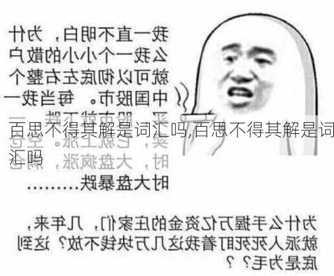 百思不得其解是词汇吗,百思不得其解是词汇吗