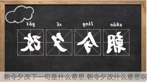 朝令夕改下一句是什么意思,朝令夕改什么意思啊