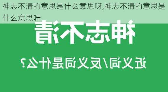 神志不清的意思是什么意思呀,神志不清的意思是什么意思呀