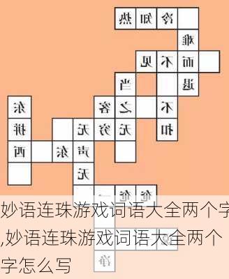 妙语连珠游戏词语大全两个字,妙语连珠游戏词语大全两个字怎么写