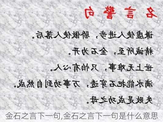 金石之言下一句,金石之言下一句是什么意思