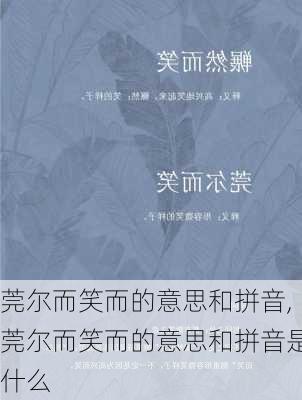 莞尔而笑而的意思和拼音,莞尔而笑而的意思和拼音是什么