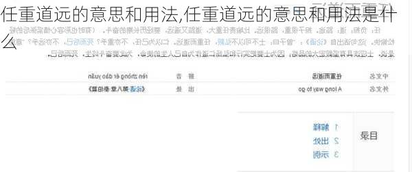 任重道远的意思和用法,任重道远的意思和用法是什么