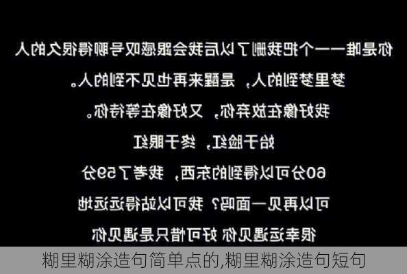 糊里糊涂造句简单点的,糊里糊涂造句短句