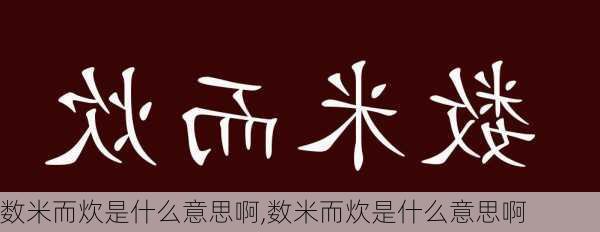 数米而炊是什么意思啊,数米而炊是什么意思啊