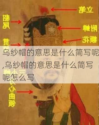 乌纱帽的意思是什么简写呢,乌纱帽的意思是什么简写呢怎么写