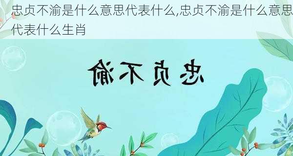 忠贞不渝是什么意思代表什么,忠贞不渝是什么意思代表什么生肖