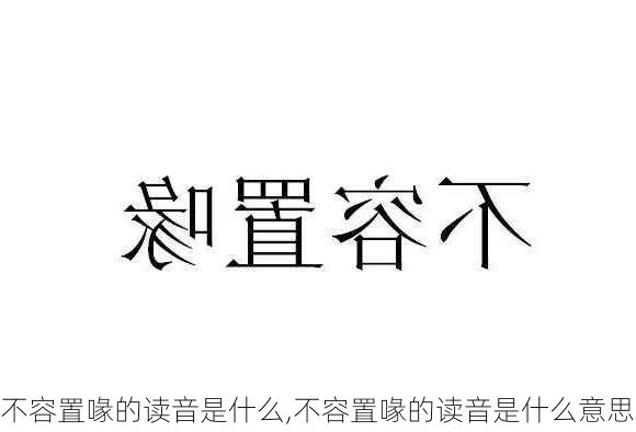 不容置喙的读音是什么,不容置喙的读音是什么意思