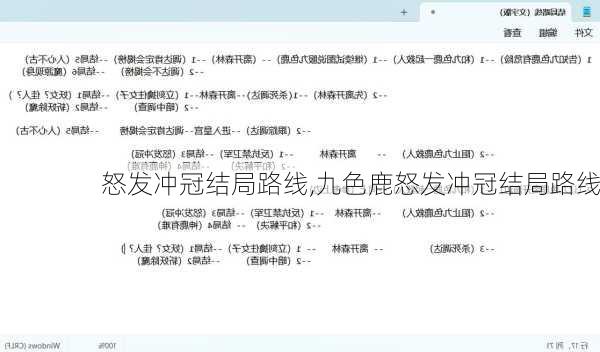 怒发冲冠结局路线,九色鹿怒发冲冠结局路线