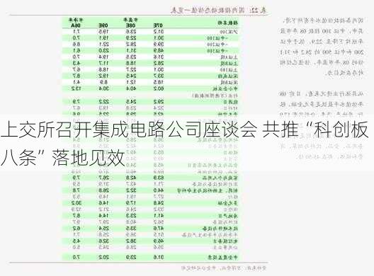 上交所召开集成电路公司座谈会 共推“科创板八条”落地见效