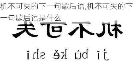 机不可失的下一句歇后语,机不可失的下一句歇后语是什么