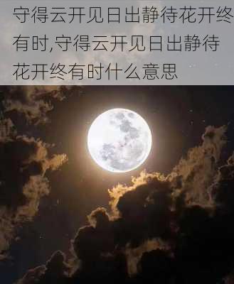 守得云开见日出静待花开终有时,守得云开见日出静待花开终有时什么意思