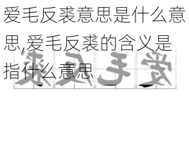 爱毛反裘意思是什么意思,爱毛反裘的含义是指什么意思