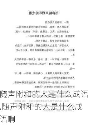 随声附和的人是什么成语,随声附和的人是什么成语啊