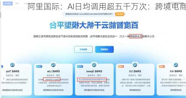 阿里国际：AI日均调用超五千万次：跨境电商